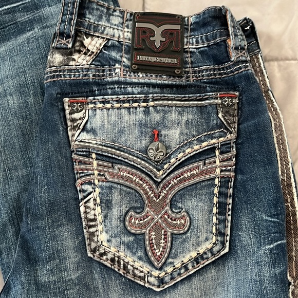 Men’s rock revival jeans. Style:Kort - Picture 2 of 6